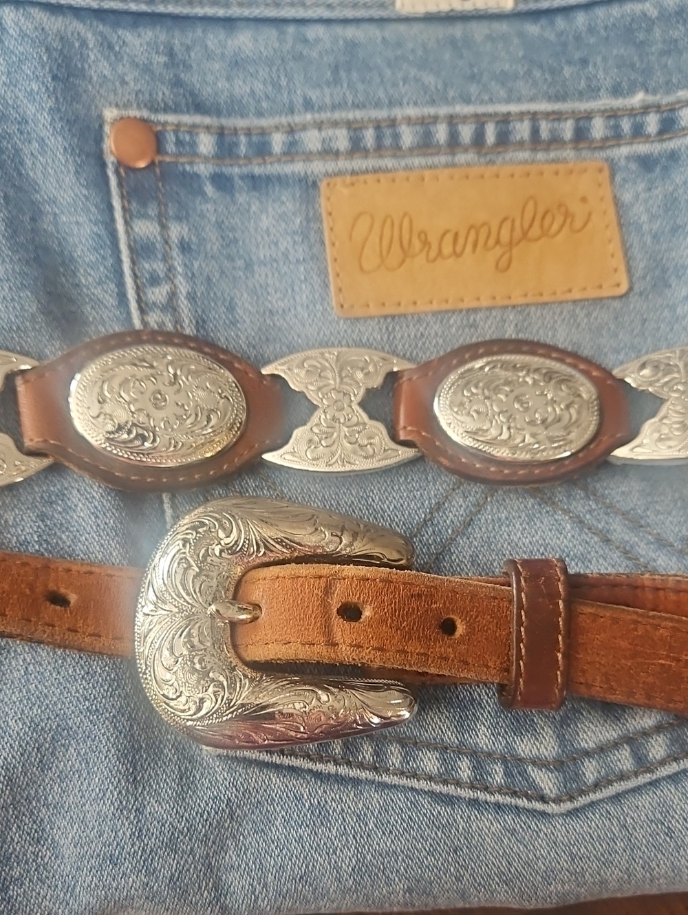 Vintage 1996 Tony Lama Copper Grizzly Brown Leather Western Belt Size 36 - Picture 3 of 5